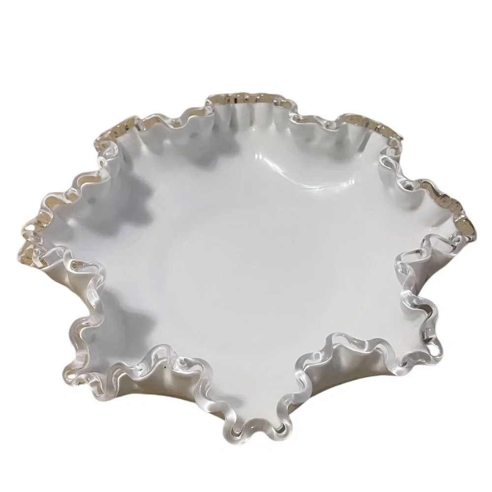 Vintage‎ Fenton Silver Crest Medium Candy Dish Bowl